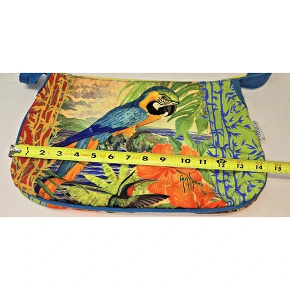 Guy Harvey Purse Parrot Tropical Bird Floral Colorful Bag Adjustable Sholder - Picture 13 of 14
